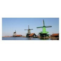 Magneet Panorama Zaanse Schans Molens / Magnet Panorama Zaanse Schans Windmills