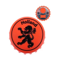 Magneet flesopener Oranje leeuw / Fridge magnet bottle opener orange Dutch lion