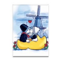 Magneet kussend paar in klomp/ Magnet Kissing couple in clog