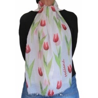 Sjaal rood tulpen / Scarf red tulips