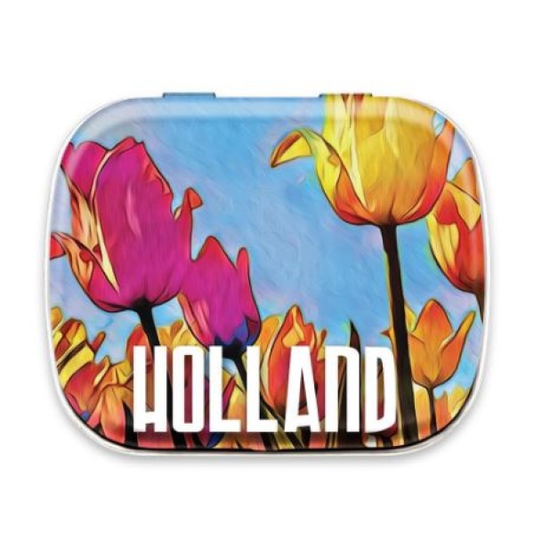 Pepermunt blikje Holland Tulp art / Peppermint in a tin Hollland Tulip art