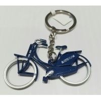 Sleutelhanger fiets Amsterdam, blauw metaal  /Key ring bicycle Amsterdam blue metal