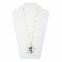 Ketting goudkleurig ring met bedels/Necklace gold-coloured ring with charms