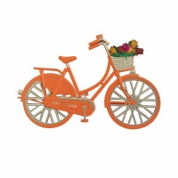 agneet fiets met tulpen Amsterdam, oranje metaal /Fridge magnet bicycle with tulips orange metal Amsterdam