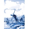 Kaart Delfts blauw molen  / Card Delft blue windmill