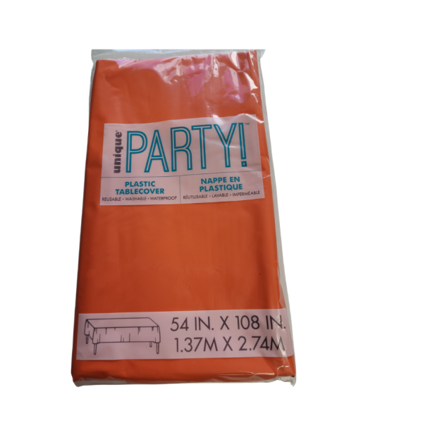 Tafelkleed Plastic Oranje   / Tablecloth Plastic Orange 137 cm x 274 cm