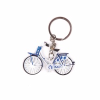 Sleutelhanger fiets Delft blauw (metaal ) /Key ring Bicycle Delft blue (metal)