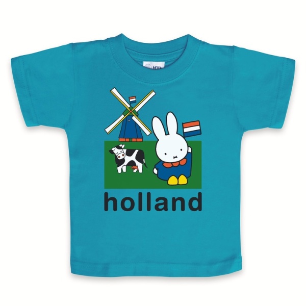 T shirt Holland Nijntje Petrol Blauw /  T shirt Holland Miffy Petrol blue (size 128)