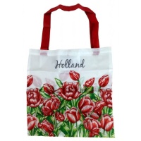Tas uitvouwbaar rode tulpen / Folding Bag Tulips Red