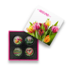 4x Glas Magneten Holland Tulpen in kadodoosje / 4x Glass Magnets Holland Tulips in gift box
