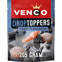 Venco Droptoppers Zacht & Salmiak/ Soft and Salmiak licorice mix