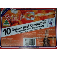 Dutchie's 10 X Deluxe kroketten 46% rundvlees (groot)/ Deluxe Croquettes 46% Beef (Large ) (PICKUP ONLY)
