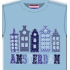 Kinder T-Shirt Amsterdam grachten blauw / Kids T-Shirt Amsterdam Houses Blue