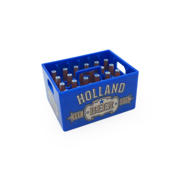 Magneet Kratje bier Holland fles opener (blauw) / Magnet Beer crate Holland bottle opener (blue)