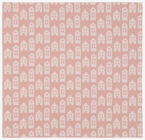 Hema theedoek roze huisjes / Tea Towel pink Dutch houses