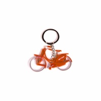 Sleutelhanger fiets Amsterdam, oranje metaal  /Key ring bicycle Amsterdam orange metal