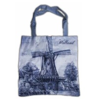 Tas uitvouwbaar Molen Delfts blauw / Folding Bag Windmill  Delft blue
