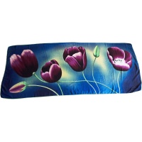 Sjaal Tulpen Blauw/Paars/ Scarf Tulips Blue/Purple