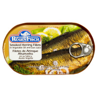 Rugen Fisch Gerookte Haringfilet in plantaardige olie / Smoked Herring filet in vegetable oil