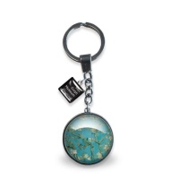 Sleutelhanger van Gogh Amandelbloesem (glas)/ Key ring van Gogh Almond Blossom (glass)