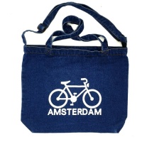 Tas Jeans Amsterdam Fiets (donker blauw)/ Jeans Bag Amsterdam Bicycle (dark blue)
