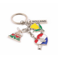 Sleutelhanger bedels Molen Tulp Hart Holland (metaal) / Key ring charms Windmill Tulip Heart Holland (metal)